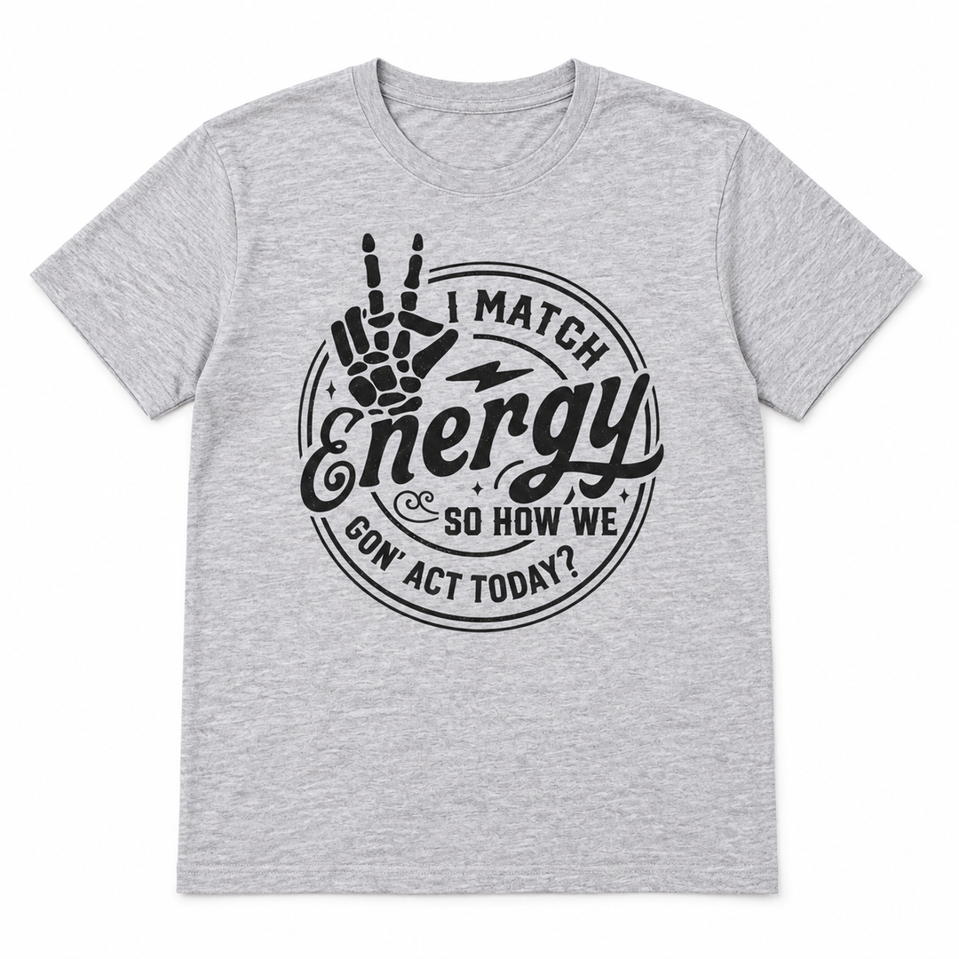 How We Gonna Act heather grey tee lay-flat on white