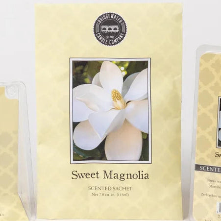 Bridgewater Sweet Magnolia scented sachet with a magnolia image