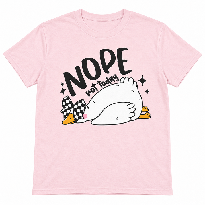 Nope Not Today blush pink graphic tee lay-flat on white