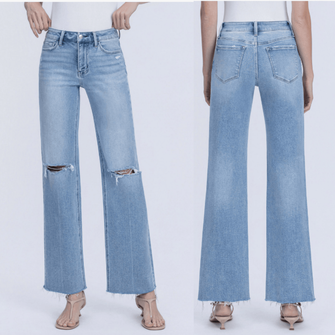 Petra 153 Women - Apparel - Jeans High Rise Distressed Slim Wide Leg