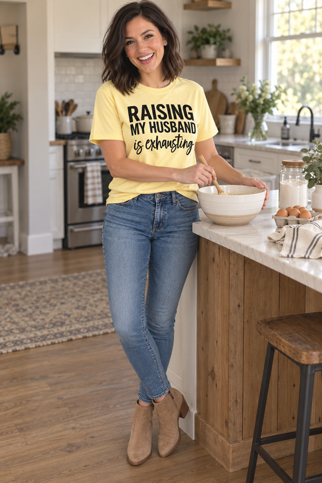 Raising My Husband Is Exhausting Butter tee kitchen lifestyle