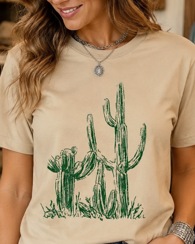 Rhinestone Cactus Western Graphic Tee
