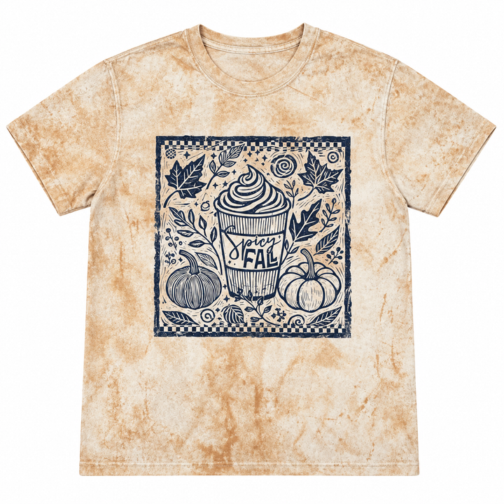 Spicy Fall Latte Umber Color Blast tee complete product view on pure white