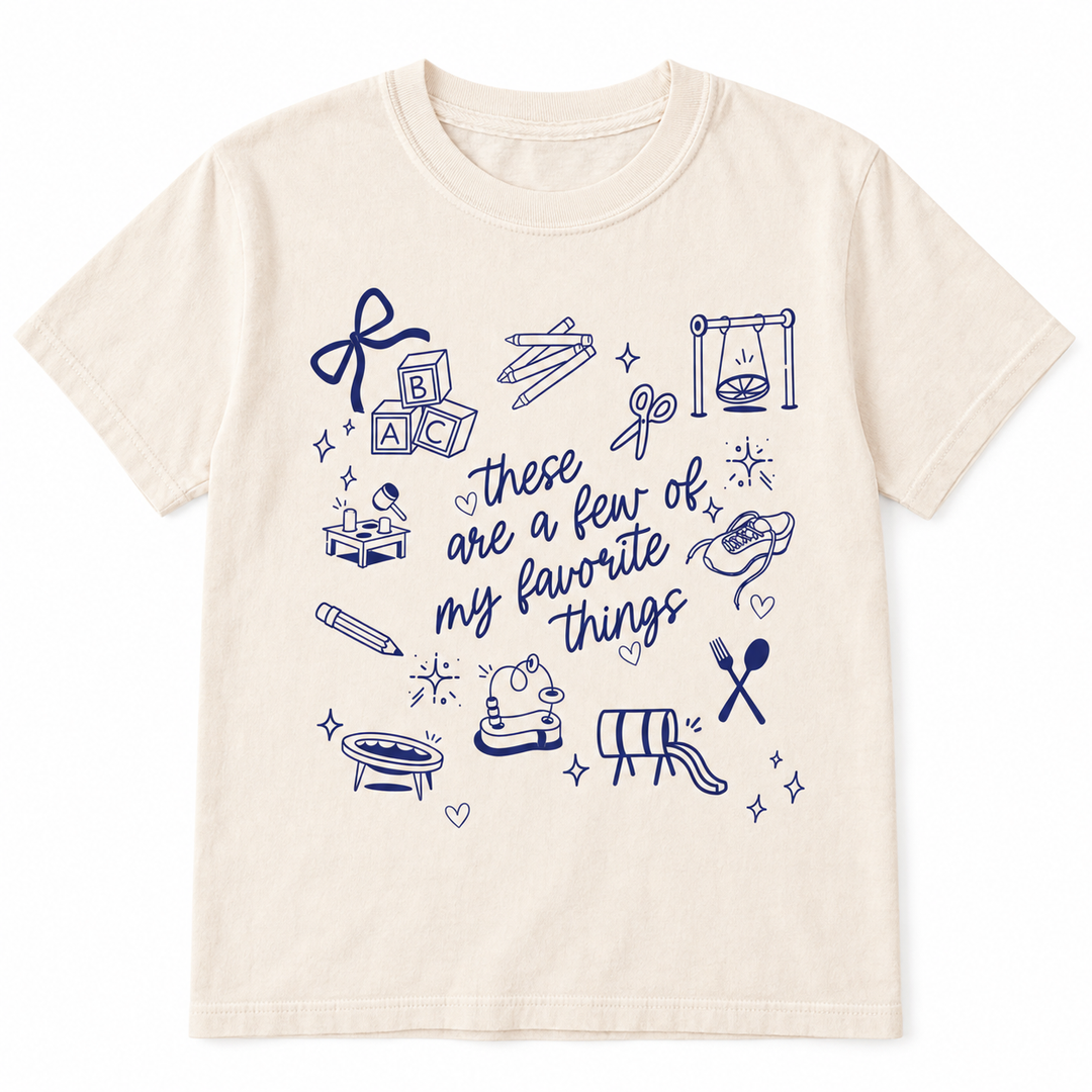 Teacher Favorite Things Ivory graphic T-shirt flat product view
