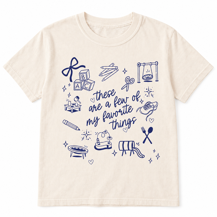 Teacher Favorite Things Ivory graphic T-shirt flat product view