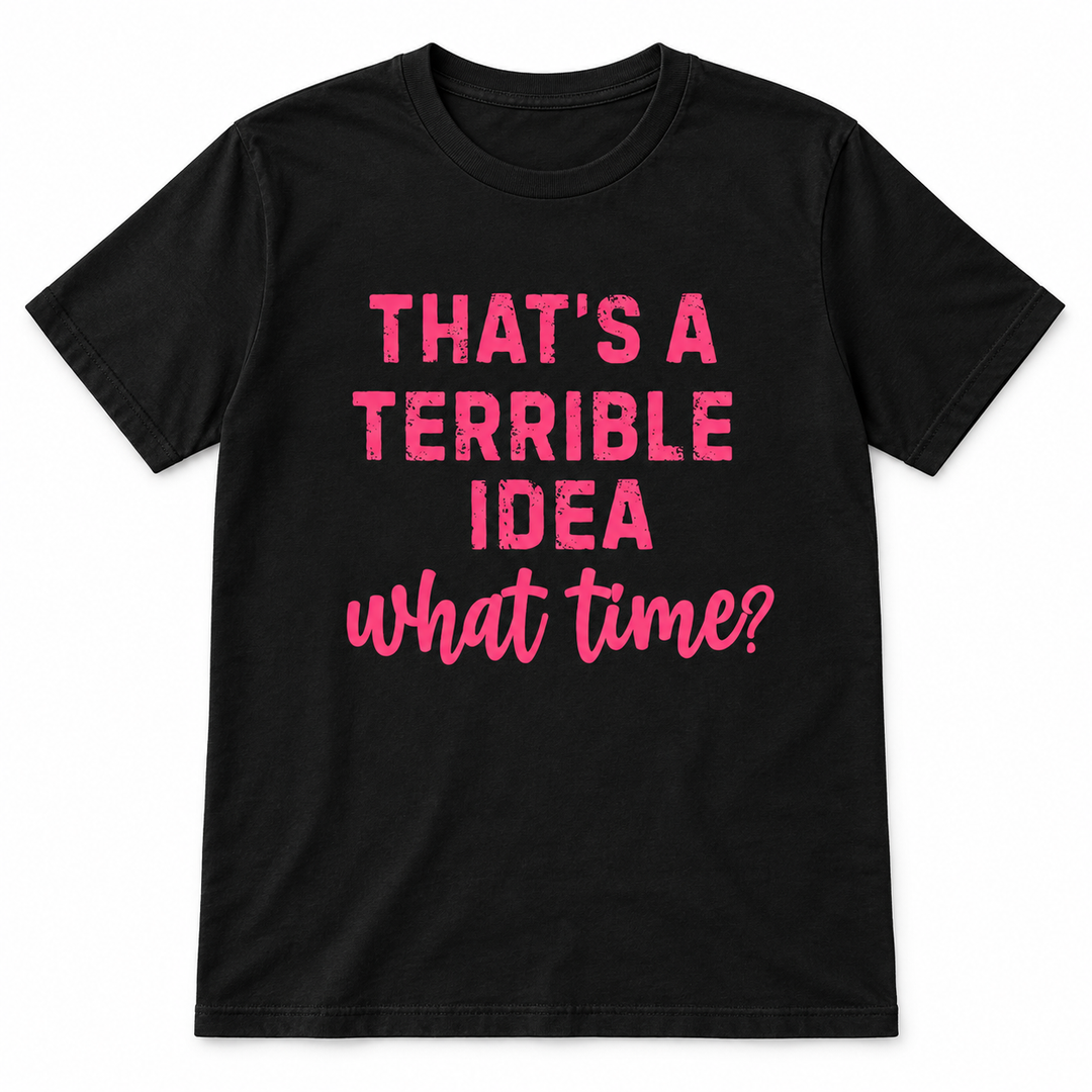 Terrible Idea black tee lay-flat on white