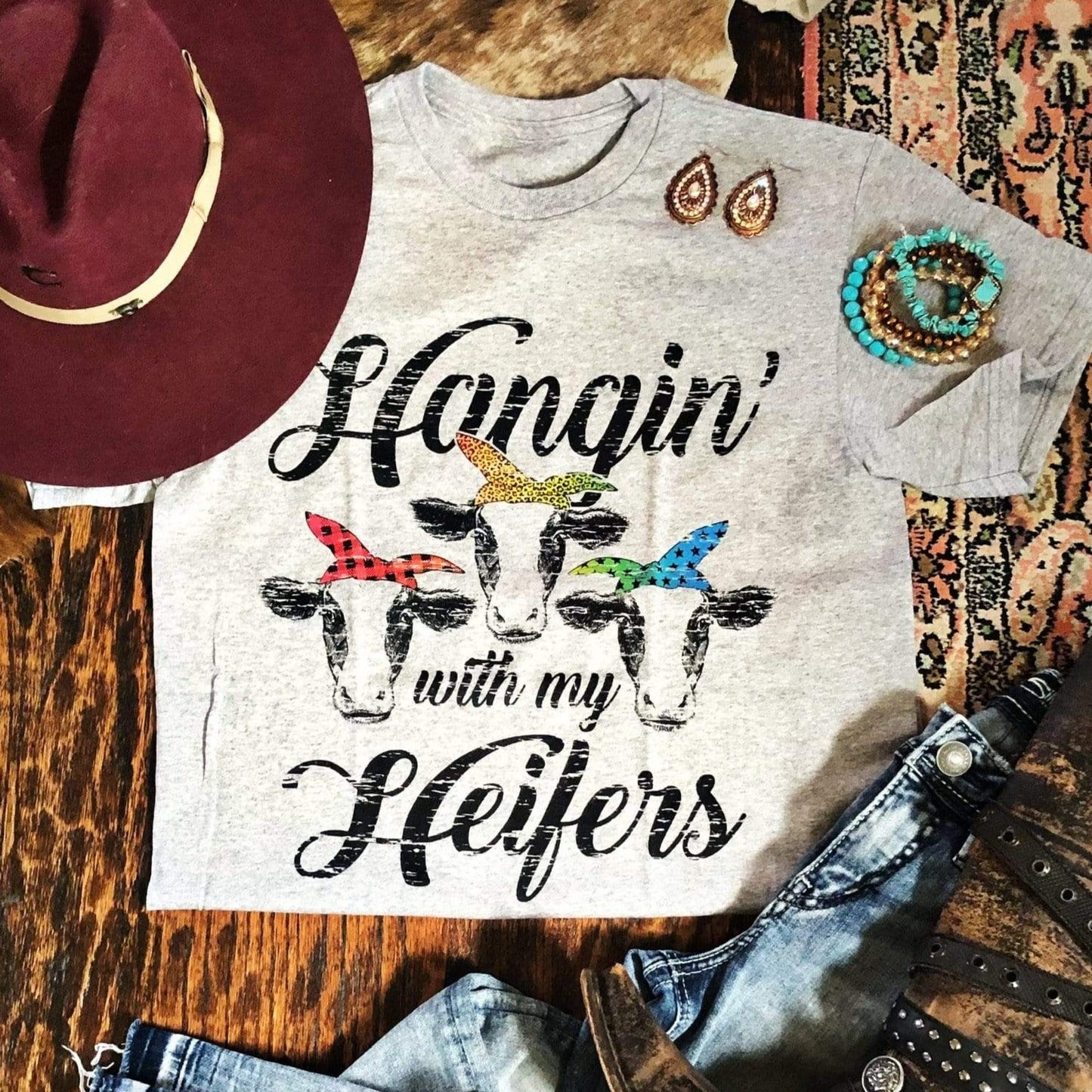 Envy Stylz Boutique Women - Apparel - Shirts - T-Shirts Hangin’ With My Heifers Graphic Tee