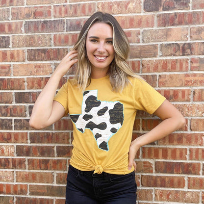 Envy Stylz Boutique Women - Apparel - Shirts - T-Shirts Texas Cow Pattern Graphic Tee