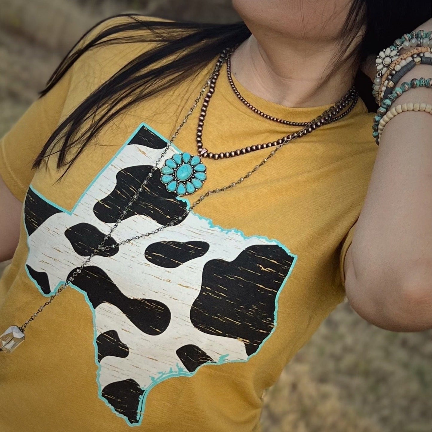 Envy Stylz Boutique Women - Apparel - Shirts - T-Shirts Texas Cow Pattern Graphic Tee