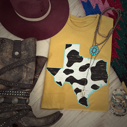 Envy Stylz Boutique Women - Apparel - Shirts - T-Shirts Texas Cow Pattern Graphic Tee