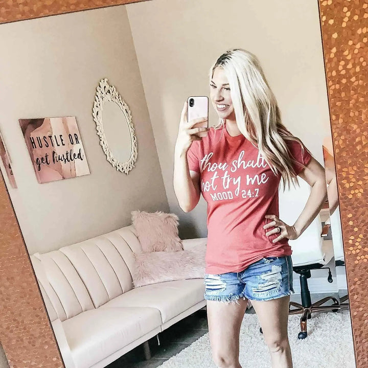 Envy Stylz Boutique Women - Apparel - Shirts - T-Shirts Thou Shalt Not Try Me Mood 24:7 Graphic Tee